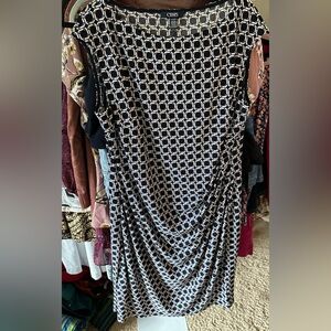 Chaps women’s sz XL blue nautical print dress EUC